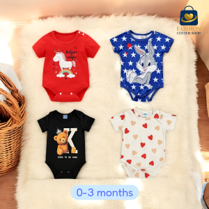 Premium Baby Romper Collection – 4 Designs × 1 Size (0–12 Months)