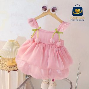 18-24 Months Baby Girls Pink Princess Party Frock – Soft Shiny Silk (XXL)